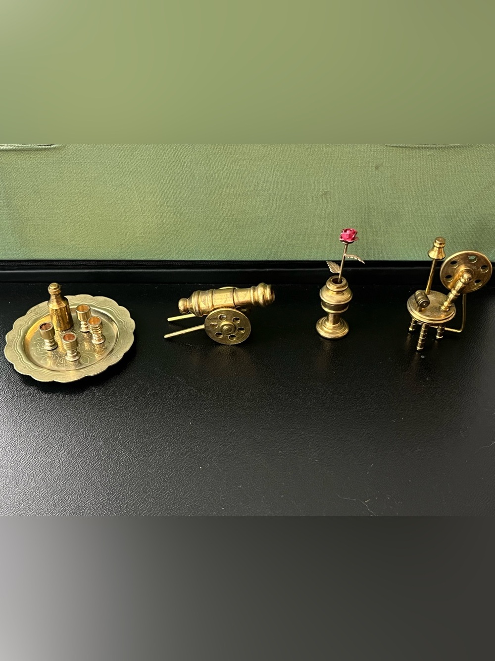 Brass Miniatures Lot 2 Dollhouse Miniatures Made In Holland